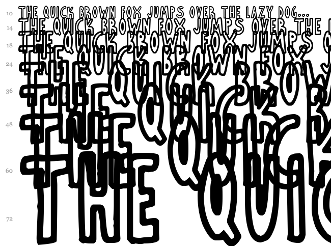 Thin Toon Outlines font waterfall